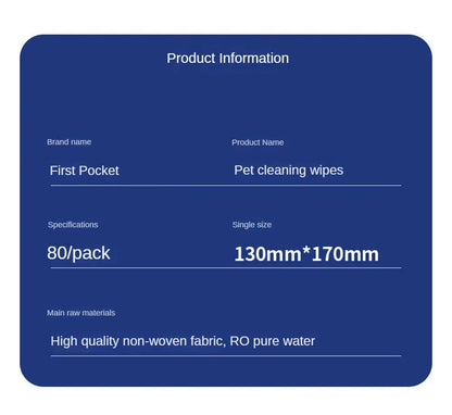 Pet Wipes Ro Pure Water Formula Pet Care Pet Health Care and Cleaning Pet Specific Cleaning Deodorizing Wet Tissue No Wash