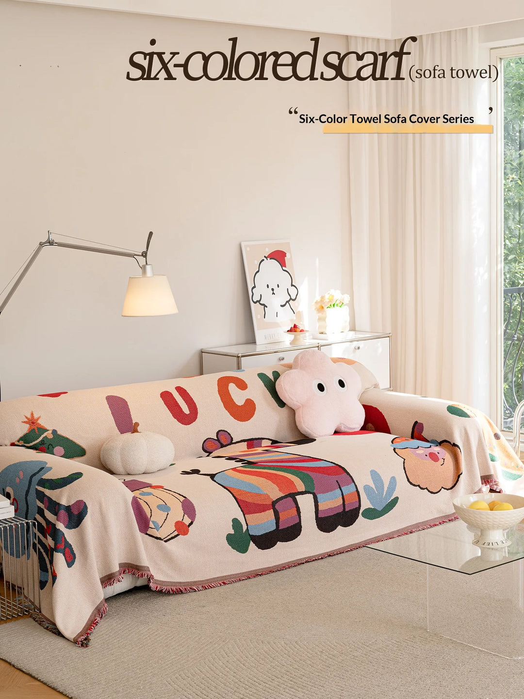 Home Living Room Sofas Covers Full Set With Tassel Furniture Cover 3 Seater And 2 Seater Set Prevent Cat Scratch Blanket