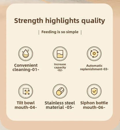 Double Bowl Pet Feeder with Anti-Tip Design + Auto-Refill Water Dispenser for Dogs & Cats