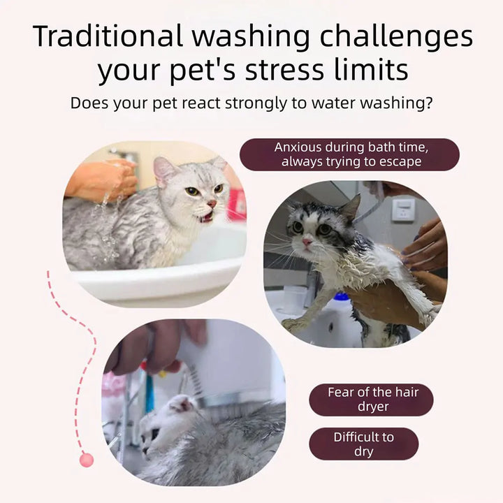 Pet Dry Shampoo Spray Puppy Gentle No-Rinses Fur Cleaner Eliminates Odor Long-Lasting Fresh-Scent Pet Care