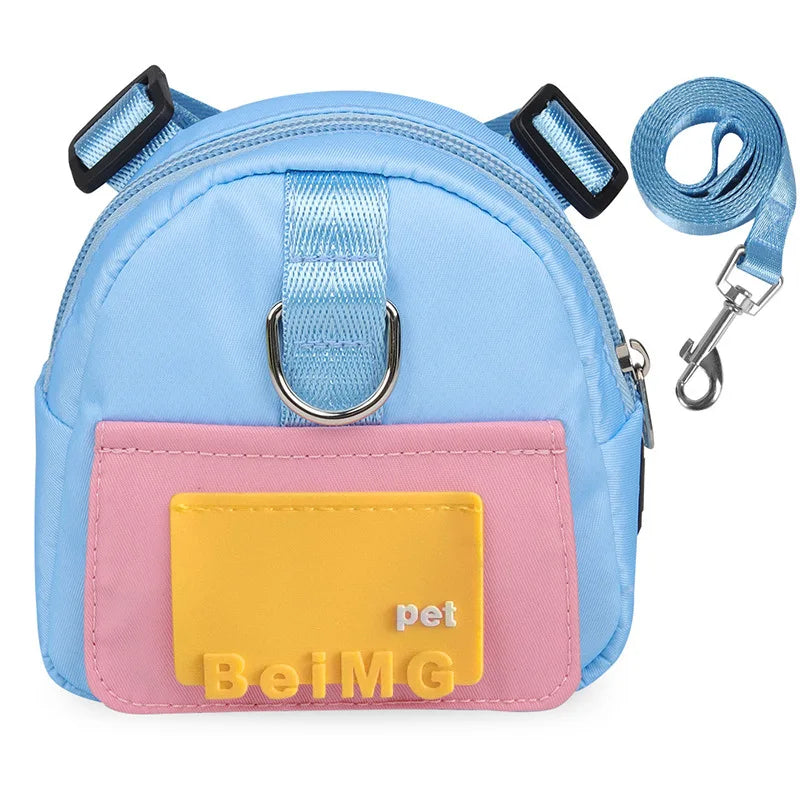 Pet Travel Traction Backpack Dog Bag Snack Toy Garbage Bag Free Hands Cat and Dog Supplies Outgoing Equipment Собака