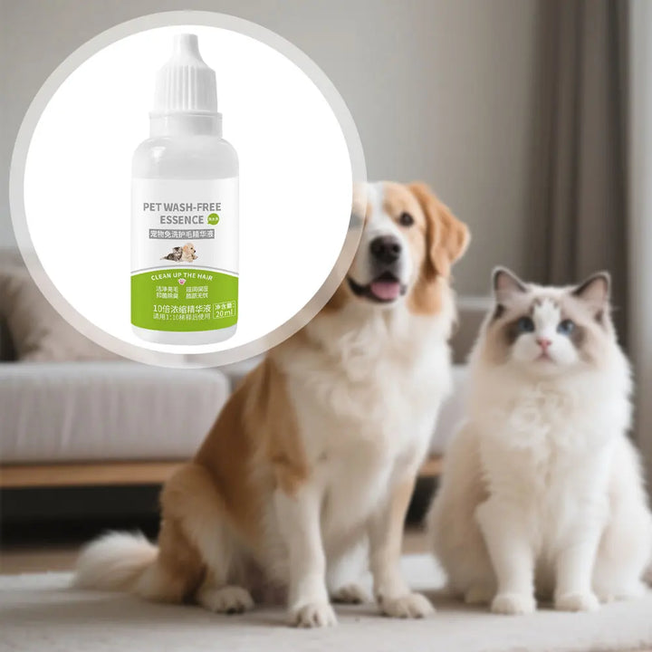 Pet Dry Shampoo Spray Puppy Gentle No-Rinses Fur Cleaner Eliminates Odor Long-Lasting Fresh-Scent Pet Care