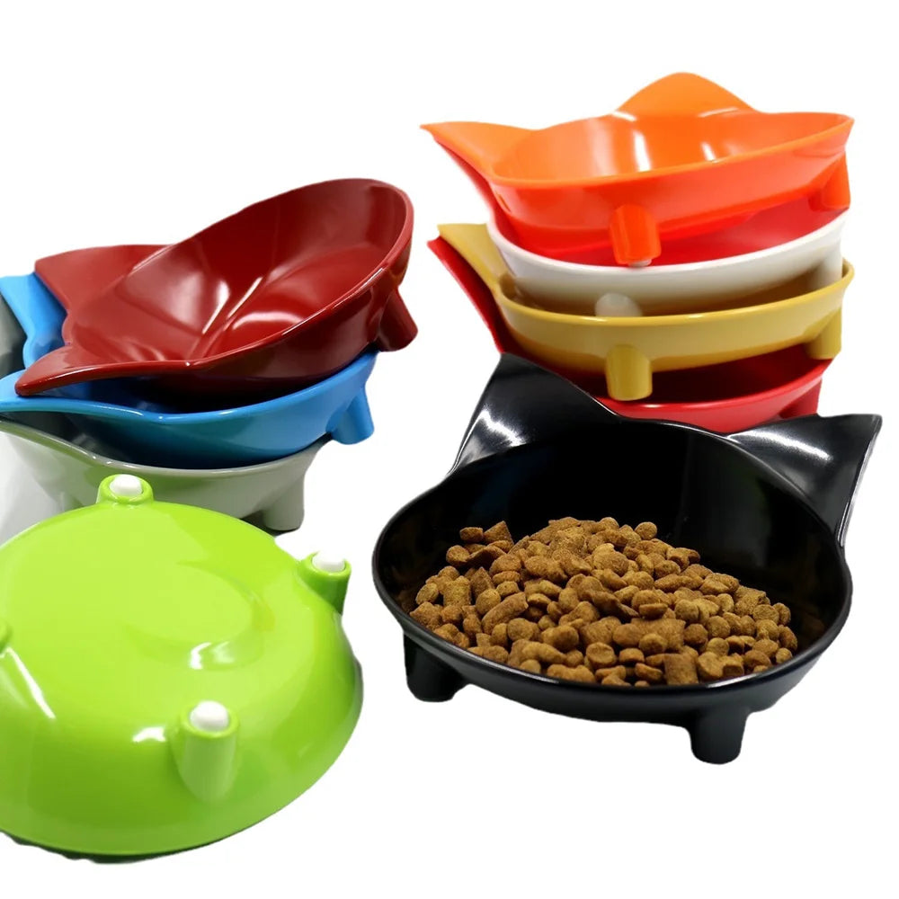 Colorful Cat Food & Water Dishes, Safe Pet Feeding Bowls, Practical Pet Supplies for Cats