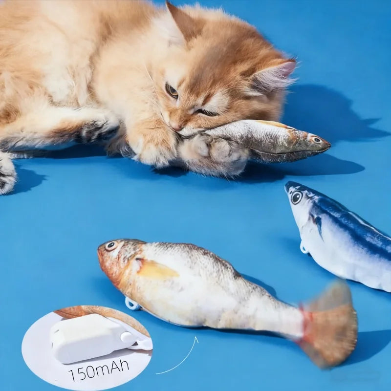 Electric Cat Toy Fish Pet Cat Toys Catnip Simulation Fish Swing Kitten Dance Fish Toy Funny Cats Playing Supplies USB Charging