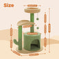 Cactus Cat Tree with Curved Perch Cozy Cat Condo Small Cat Tower with Removable Top Bed Cat Scratching Post for Indoor Cat Toys